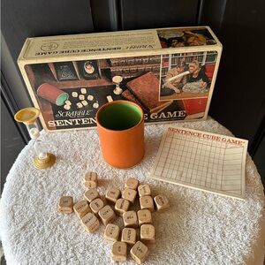 Vintage Scrabble Sentence Cube Game Complete Game